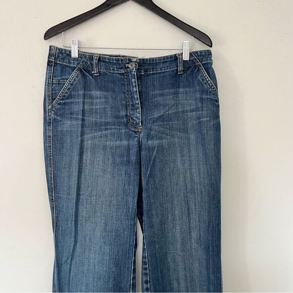 Talbots Stretch Medium Wash Trouser Fit Leg Denim Jeans - Picture 8 of 13